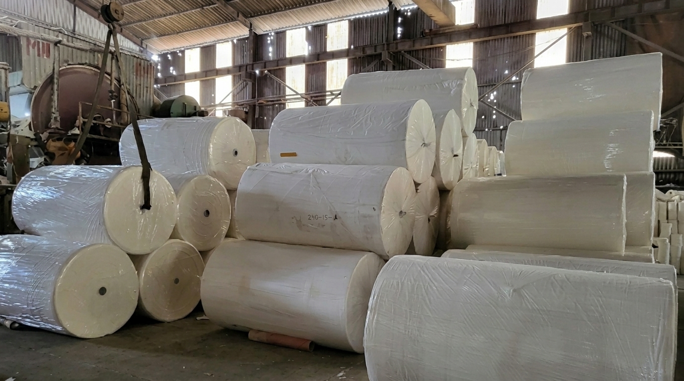 Kho giấy cuộn nguyên liệu
